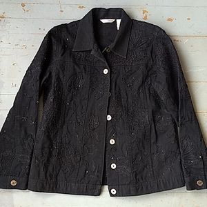 Vintage Laura Ashley beaded Jean jacket